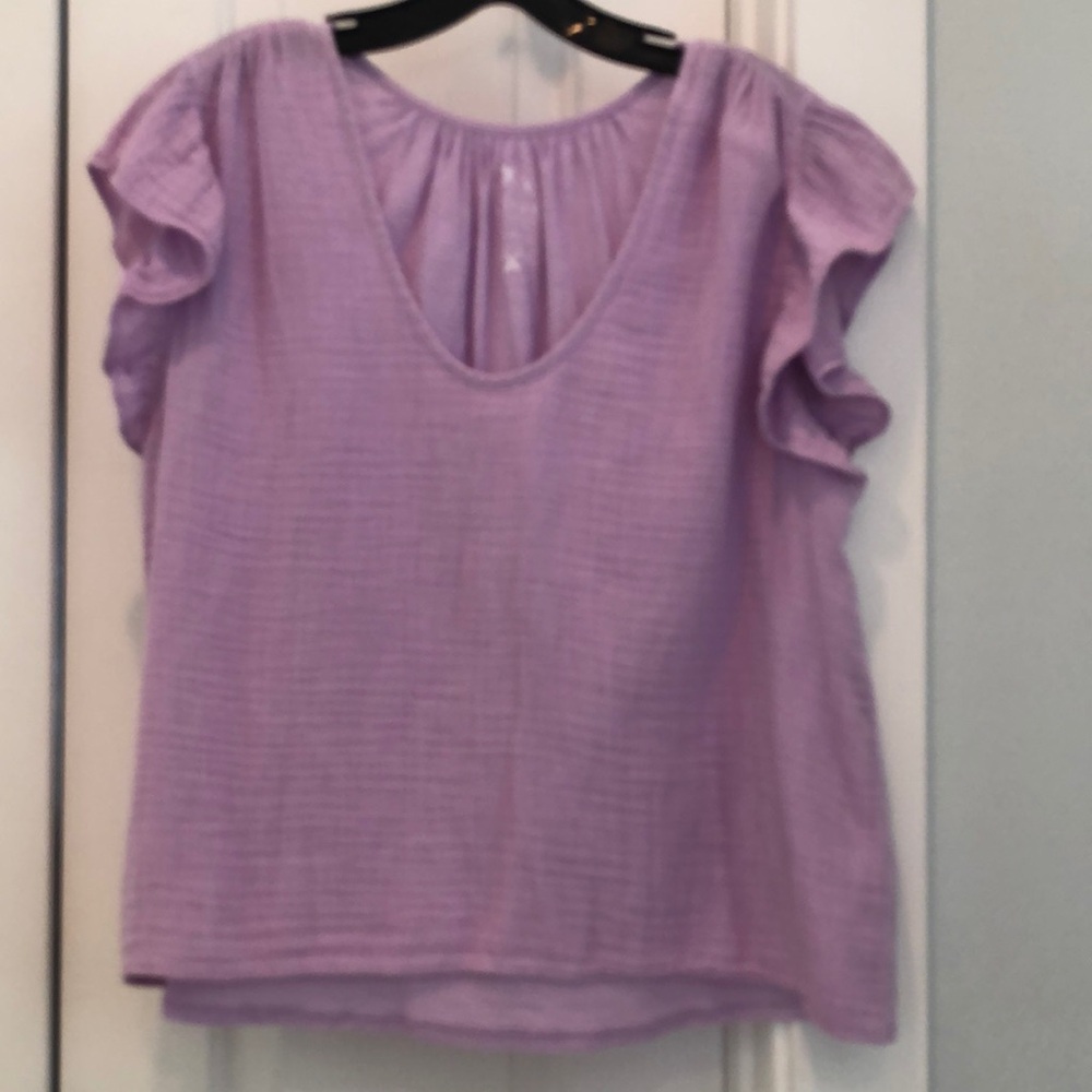 Lavender Ruffle Sleeve Top